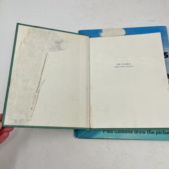 Three Vintage Hardcover Ocean Books Childrens Ex Library Whales Walrus Sea - Picture 6 of 8